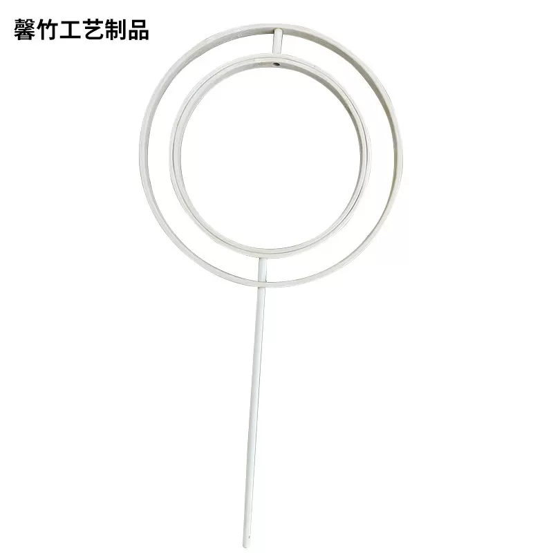 现货竹圈团扇骨架DIY竹制团扇材料包刺绣宫扇舞蹈双圈扇子框批发