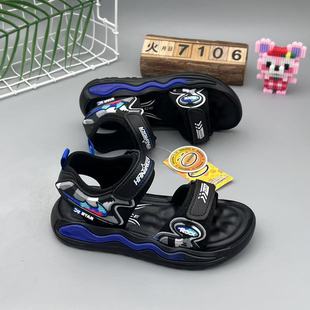 Children's Shoes Sports Sandals Boys Open Toe Soft Sole 2025 Summer New Middle and Large Children's Casual Velcro Children's Beach Shoes