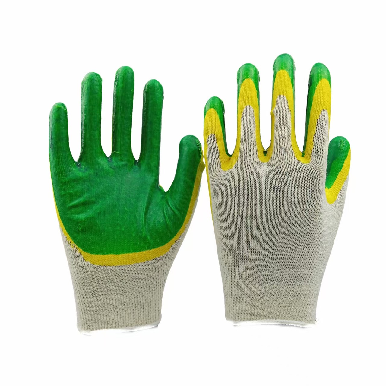 Guantes de protección laboral de látex de dos colores de diez agujas antideslizante antideslizante antidesgaste a prueba de agua resistente al aceite para el trabajo seco