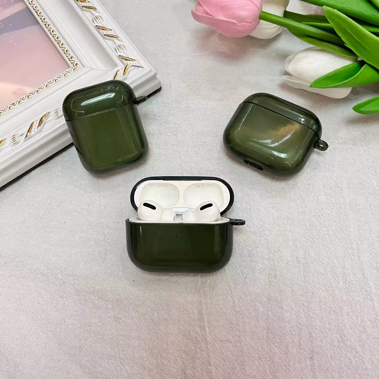 Apple, совместимые прозрачные наушники, защитный чехол, 2, bluetooth