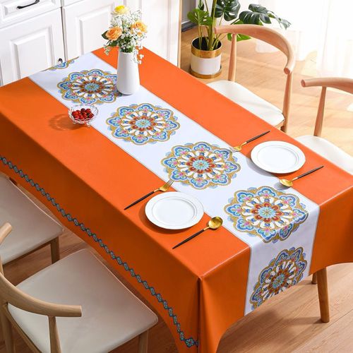 Benzhi Nordic embroidery tablecloth wholesale ins style waterproof, oil-proof and iron-proof rectangular pvc tablecloth coffee table cloth cross-border