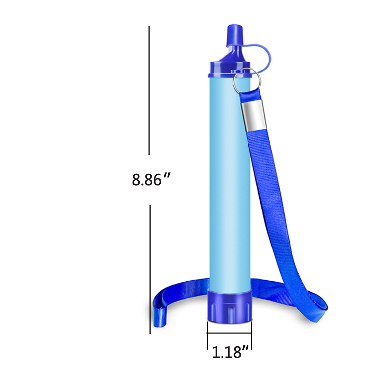 Fábrica al aire libre purificación de agua boca succión paja Filtro de purificación de agua portátil paja supervivencia al aire libre ultrafiltración purificador de agua