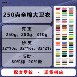 21支250克全棉卫衣面料棉毛圈布棉鱼鳞布CVC打底外套卫衣针织面料
