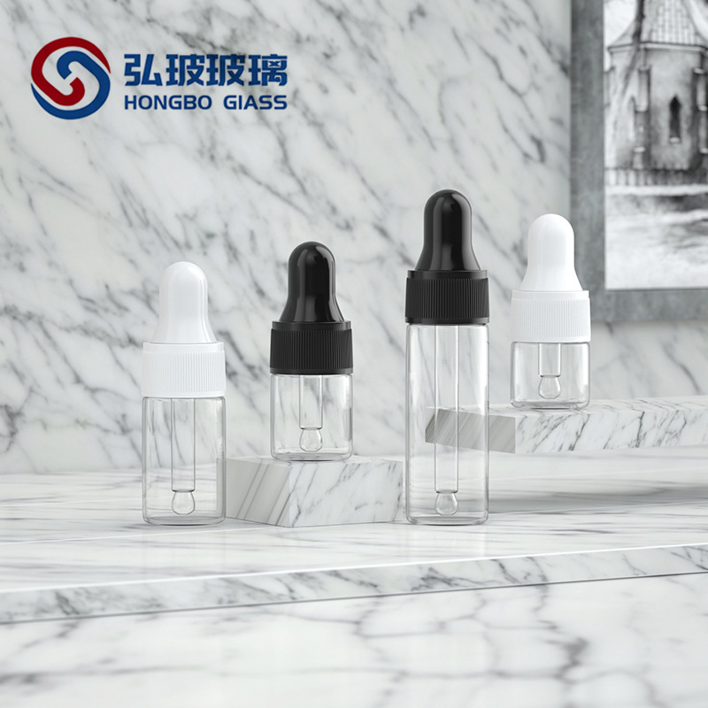 Punto de fábrica 1ml botella de aceite esencial 2ml3ml botella de gotero marrón botella de despliegue de sub-embalaje botella de aceite esencial pequeña
