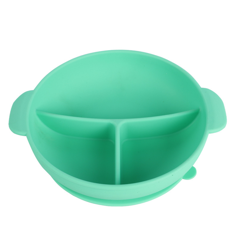Plato de silicona para niños suplemento de alimentos para bebés lechón tazón integrado antideslizante bebé silicona compartimiento placa fabricante