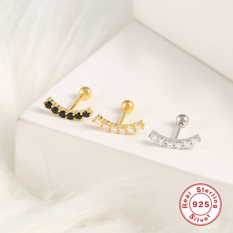 3g Weight 925 Sterling Silver Ear Needle Material 1 Piece 925 Sterling Silver Geometric Ear Studs