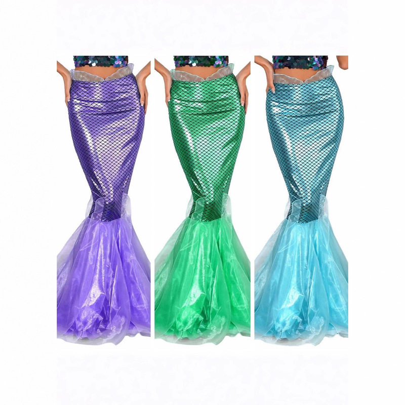 Ebay Amazon Export Women's Fashion Halloween Cosplay Costume Skirt Mermaid Half-Length Fishtail Skirt