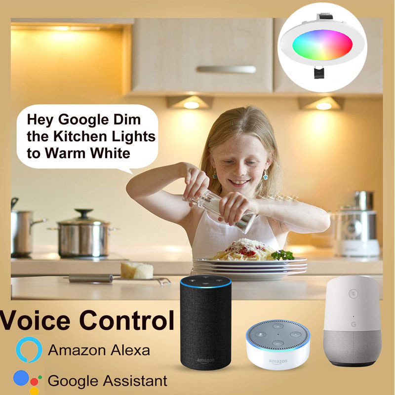 Graffiti inteligente WiFi Bluetooth downlight ZigBee voz App control remoto rgbcw panel de luz Alexa