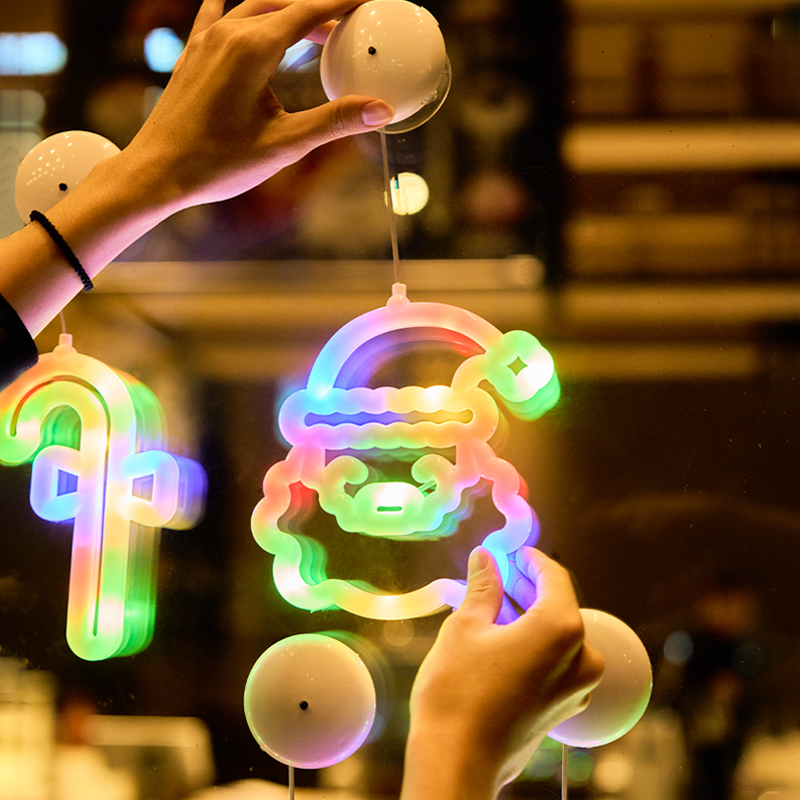 Christmas Decorative Lights, Suction Cup Lights, Holiday Lights, Creative Atmosphere Lights, Home Window Stickers, Scene Photo Props, Christmas Eve Christmas Decorative Lights, Suction Cup Lights, Holiday Lights, Creative Atmosphere Lights, Home Window Stickers, Scene Photo Props, Christmas Eve