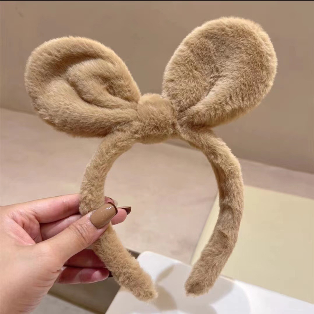 Otoño e Invierno lindo oso de peluche diadema oreja dibujos animados no duele diadema pelo roto máscara de pelo clip de pelo accesorios para el cabello