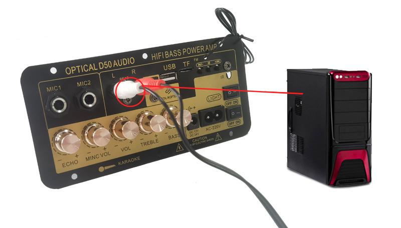 Manufacturer's Cross-Border Digital Bluetooth Three-Purpose Vehicle-Mounted with Reverberation Can Be Connected to Dual Microphone High-Definition Fiber Optic Input Amplifier Board