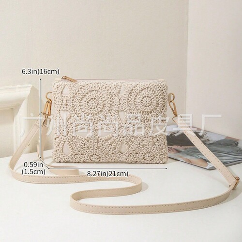 2026 New Trendy Lattice Flower Top Handle Bag, Single Shoulder Crossbody Casual Small Square Bag, Lightweight Luxury Everyday Match