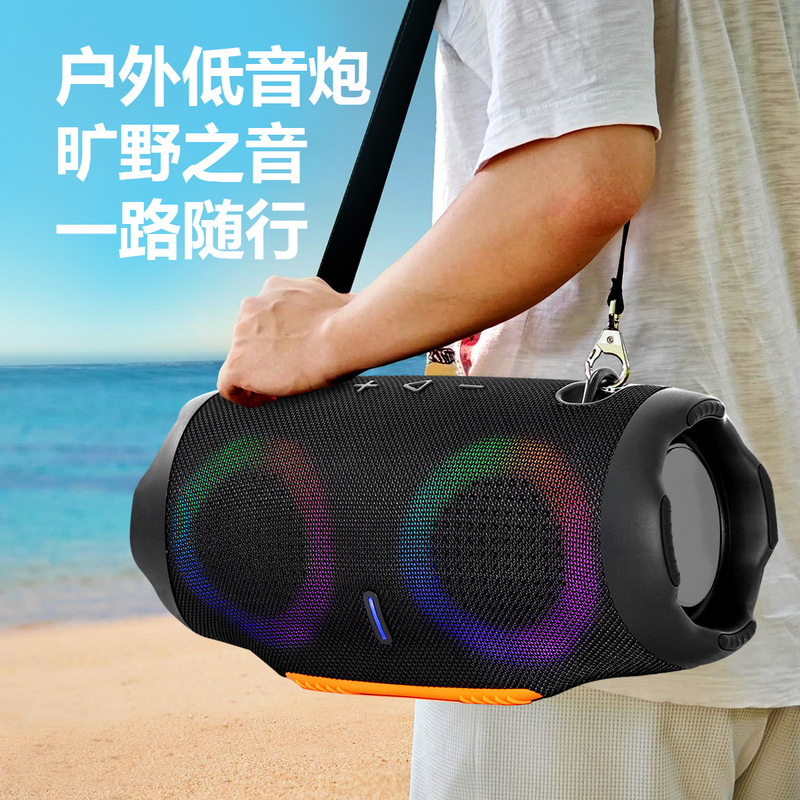 跨境新款XTRMM4 RGB彩灯大战鼓蓝牙音箱布艺户外超长续航蓝牙音响|undefined