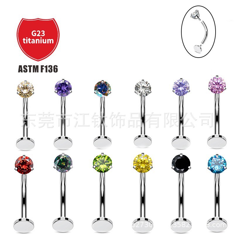 Pointed titanium steel lip stud product view