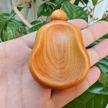 天然崖柏木雕凹扁葫芦梨形葫芦雕刻把玩件挂件可爱文玩盘玩小摆件