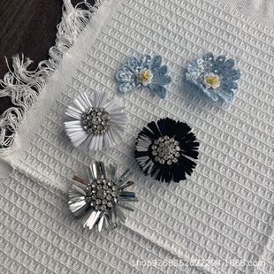 Sequin Diamond Round Small Daisy Flower DIY Nail Diamond Sunflower Corsage Collar Flower Jewelry Ready Wholesale Colorful