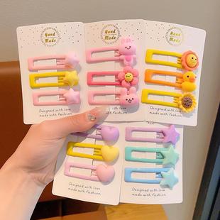 Cute Baby Hair Clip for Girls Dopamine Colorful Bb Clip 2024 Girls Bangs Clip Broken Hair
