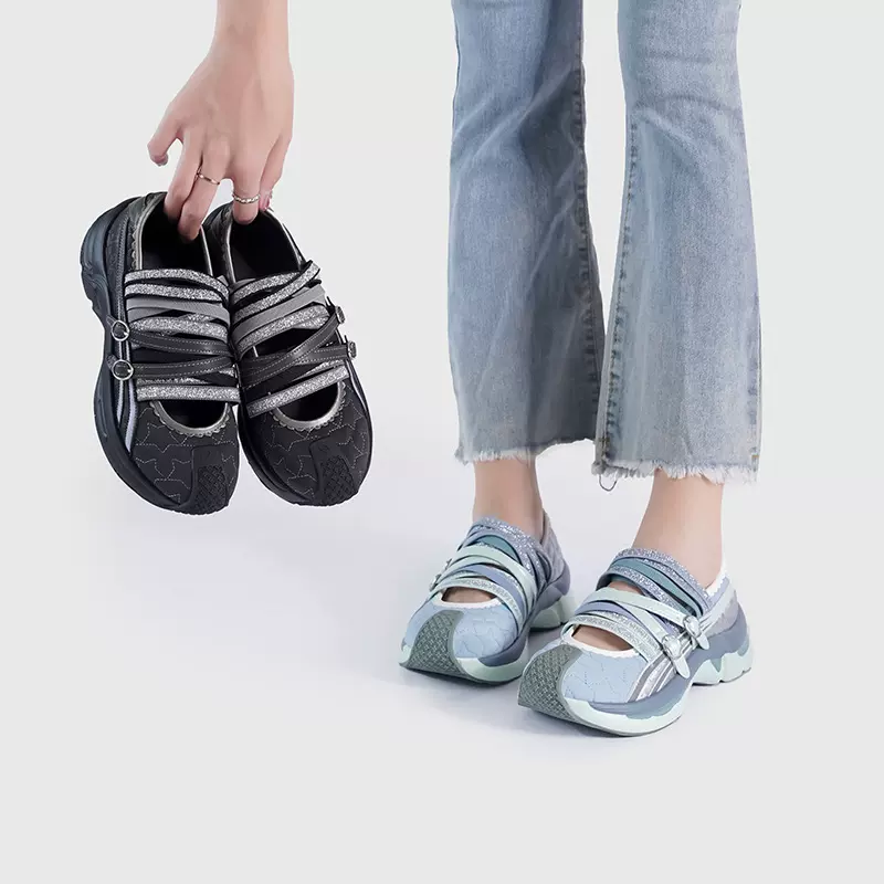 工厂定制夏季网红新款芭蕾舞鞋女平底休闲单鞋镂空绑带联名运动鞋