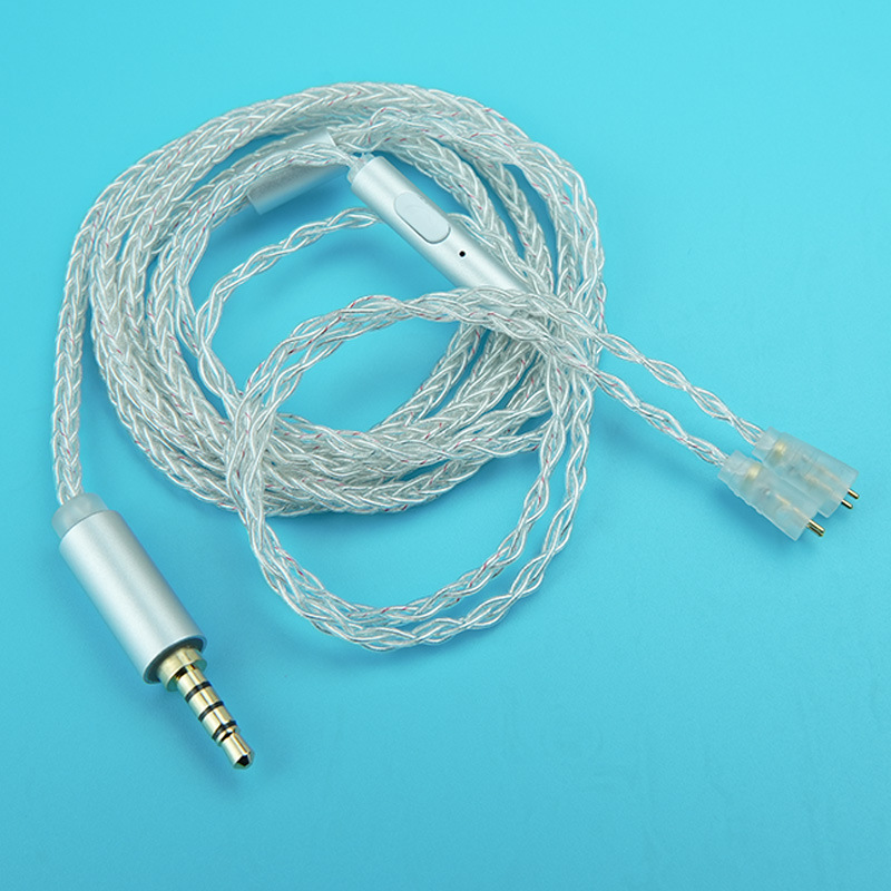 八股编织镀银耳机升级线 MMCX/0.78/HIFI发烧单晶铜镀银音频线材