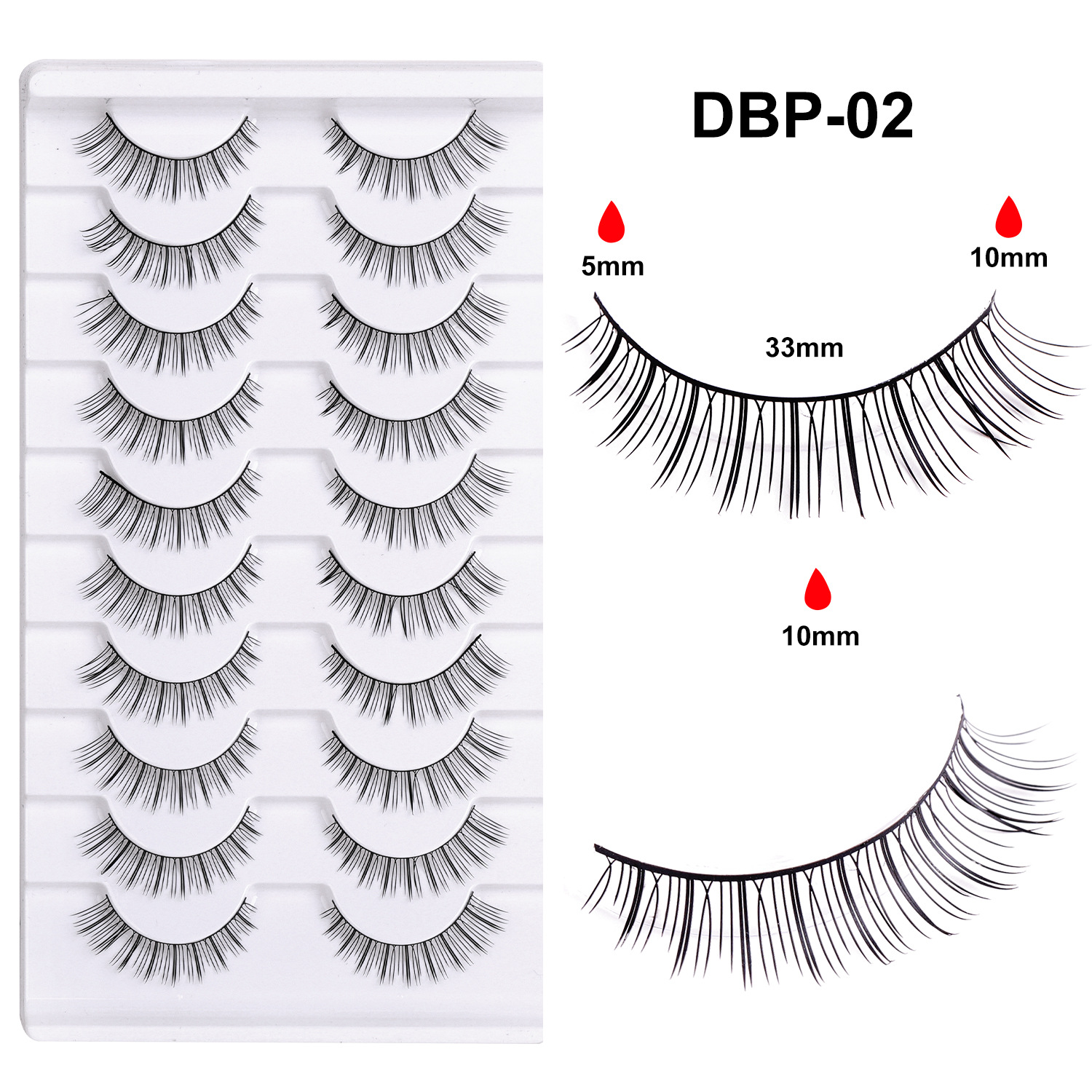 10 pares de pestañas postizas tridimensionales de tallo duro, estilo europeo y americano, pestañas en racimo completas y densas, pestañas postizas de una sola pieza para maquillaje de escenario para maquilladores.