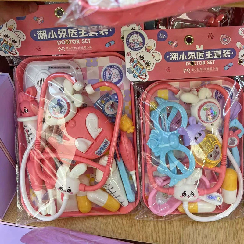 Семейная реалистичная игрушка, стетоскоп, набор, кролик, копилка