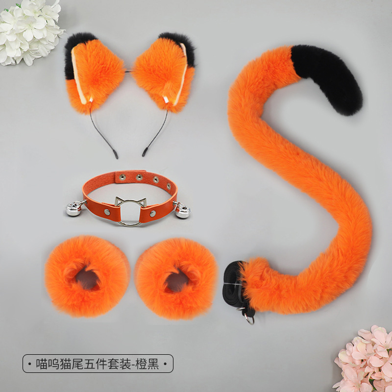 万圣节日化装舞会猫娘兽耳cos道具猫耳朵发箍猫尾巴腕带颈圈套装|undefined