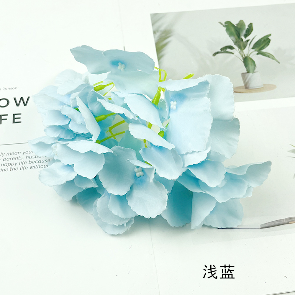27 piezas de flores de hortenida de bodas, guía de diseño floral, sala de bodas, flores de fondo, flores falsas, flores de decoración de seda