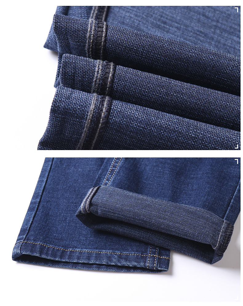 Autumn New Jeans Men's High Waist Elastic Loose Straight Casual Pants Anti Theft Buckle Back Bag_voghion.com