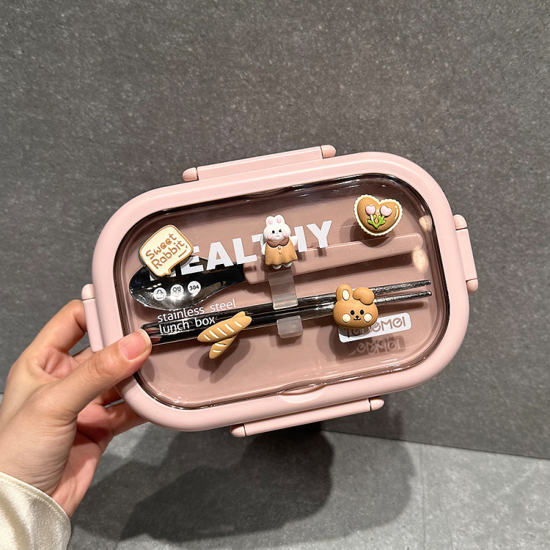 携帯型の分格は厚い弁当箱の学生のサラリーマンはご飯の高い顔の値のかわいい弁当箱を持ってマイクロ波で加熱することができます。|undefined