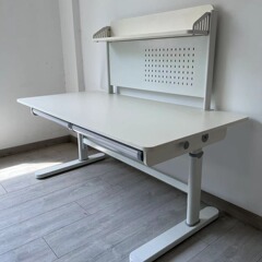 L7Go グッドホワイトテーブル 無垢材 子供用学習テーブル 学生デスク ホームライティングテーブル 昇降可能 傾斜可能