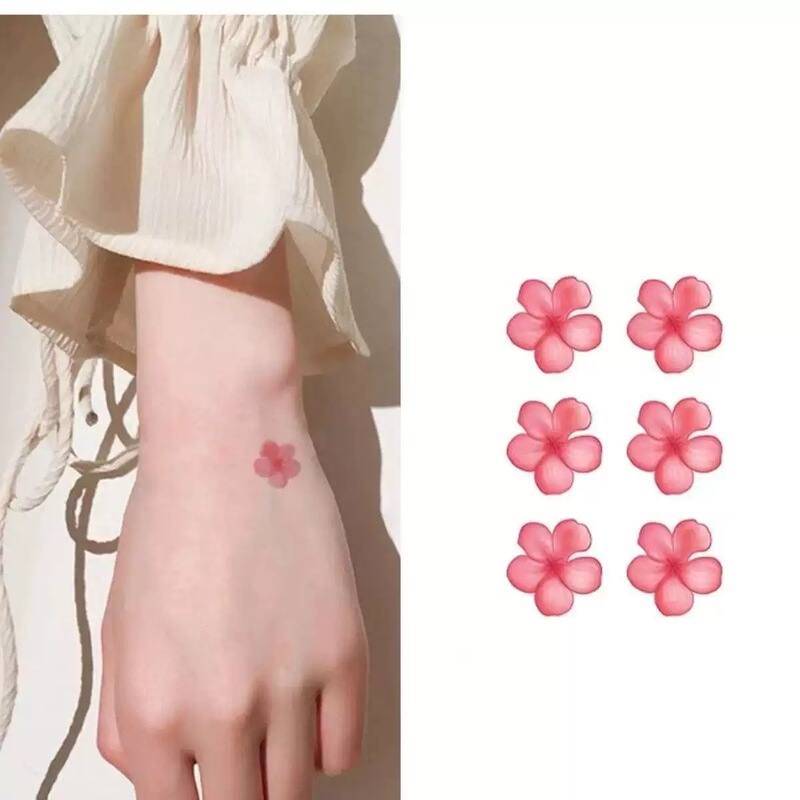 Washable, Beautiful and Beautiful Peach Blossom Tattoo Stickers for Wrists and Ankles, Waterproof, Pure Lust Style, Realistic, Semi-Permanent and Non-Reflective