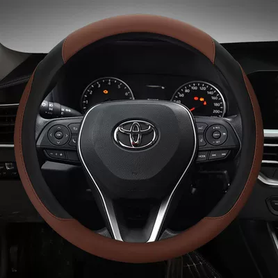 Steering wheel cover – for Toyota Steering Wheel Sleeve - black-brown-ne1-round-flat-plate