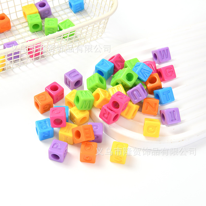12mm Colorful Acrylic Large Hole Square Letter Loose Beads DIY Jewelry Accessories Square Spacer Bead Bracelet Accessories 12mm Colorful Acrylic Large Hole Square Letter Loose Beads DIY Jewelry Accessories Square Spacer Bead Bracelet Accessories