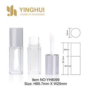 Round Lip Gloss Tube, Cap Injection Molding Spray, Colorful Silver Bottle, Injection Molding Transparent, Standard Hair Head, Cosmetic Packaging Material