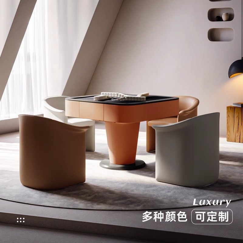 Mesa de mahjong de madera maciza, lujo ligero italiano, hogar de alta gama, montaña rusa multifuncional automática, máquina de mahjong eléctrica, mesa de ajedrez