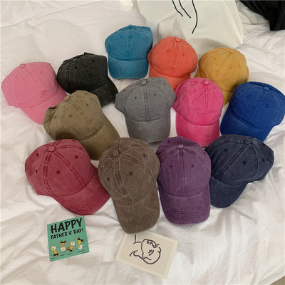 韩版百搭复古做旧水洗棒球帽子女街头潮人牛仔遮阳帽日系鸭舌帽男|ms