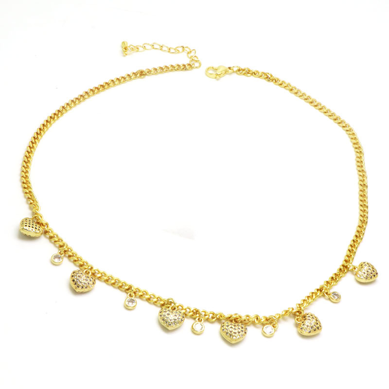 Copper 18K Gold Plated Inlay Infinity Heart Shape Smile Face Zircon Necklace display picture 1