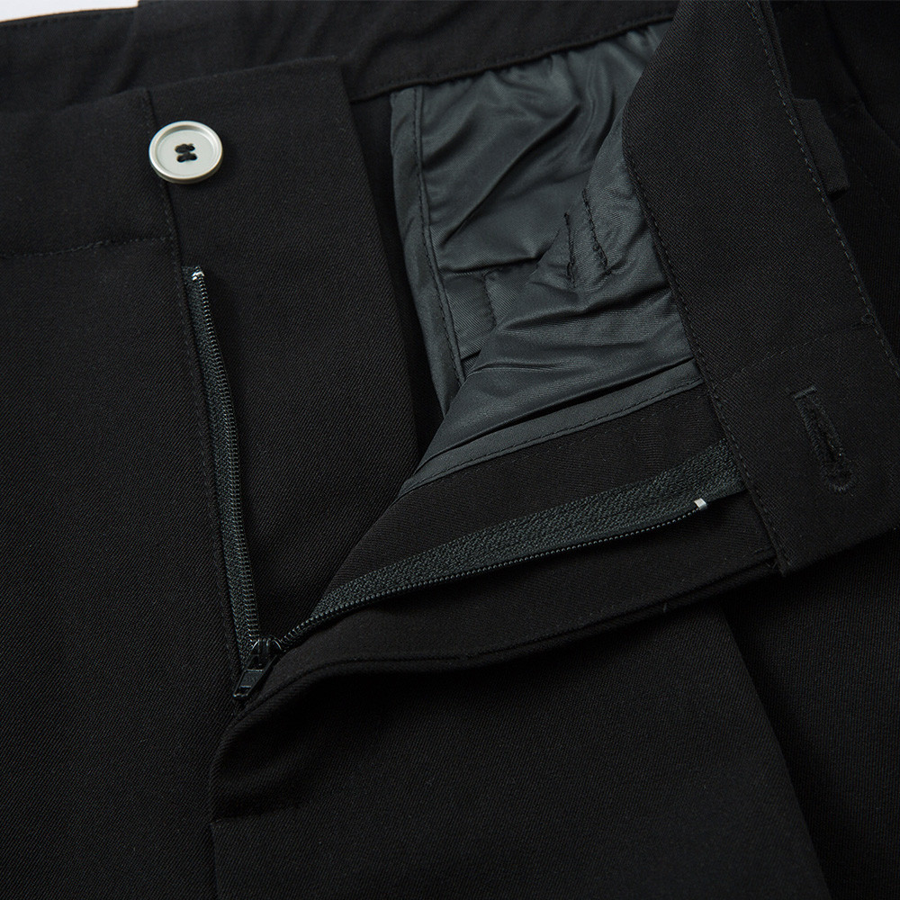 Loose Wide-Leg Casual Suit Men's Hip-Hop Trend Solid Color Versatile Pleated Patchwork Design Floor-Length Pants_voghion.com