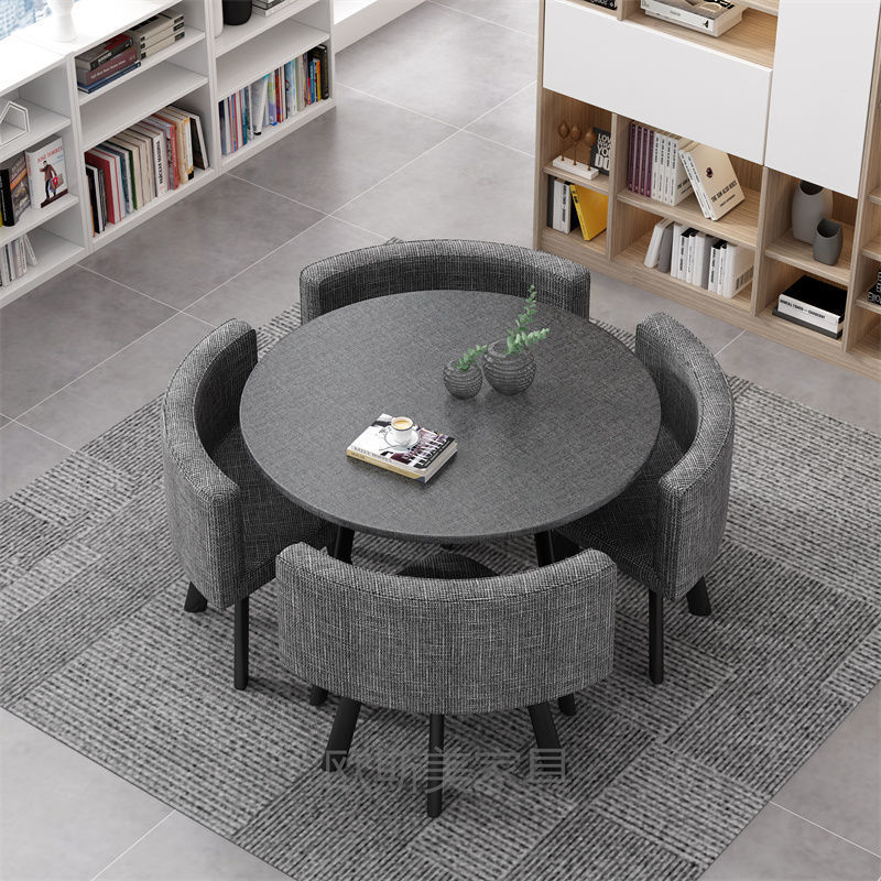 둥근 회색 보드 회색 천