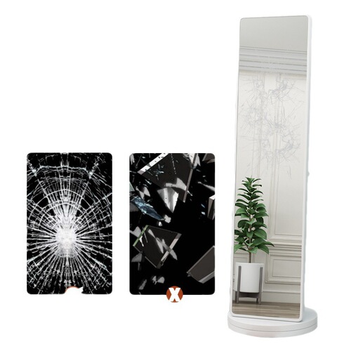 Mirror full body mirror girls' home bedroom floor mirror wall-mounted self-adhesive multi-functional mobile rotating large mirror