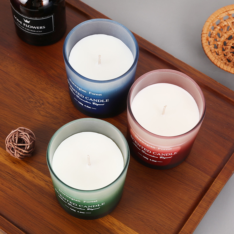 Colored Glass Scented Candle Wholesale Household Smoke-Free Handmade Fragrance Soy Wax Creative Souvenir Amazon