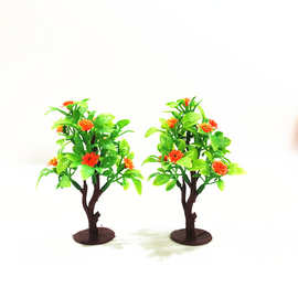 11CM仿真海棠花树沙盘绿色植物假花假树蛋糕装饰树微景观树厂家供