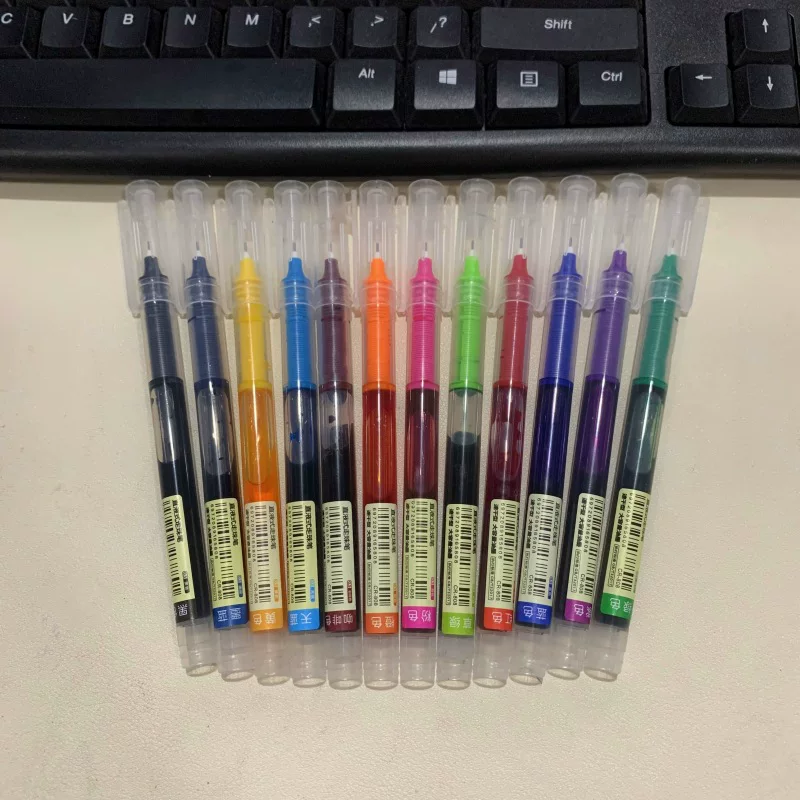 Rollerball quick dry rollerball pen for elementary school students, 12 colors, 0.5mm