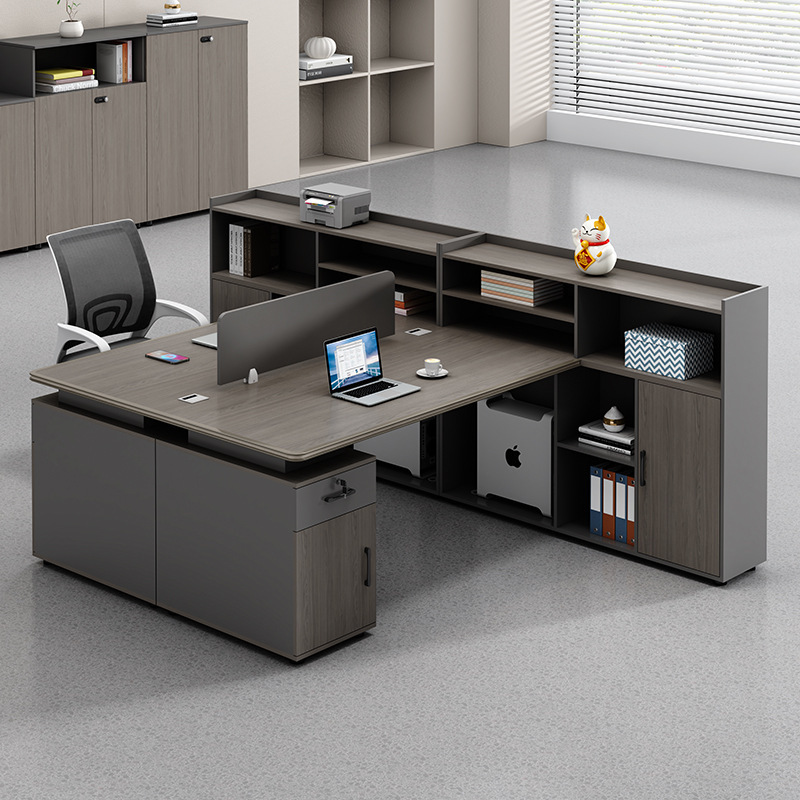 Aluminum Alloy Desktop Two-Person Staff Desk Double Staff Office Workstation Financial Office Desk and Chair Combination