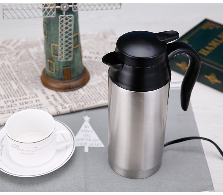 Cross-Border Double-Layer Stainless Steel Car Water Kettle Heating Cup Pot Constant Temperature Car 12V24V Voltage Water Heater Boiling Water