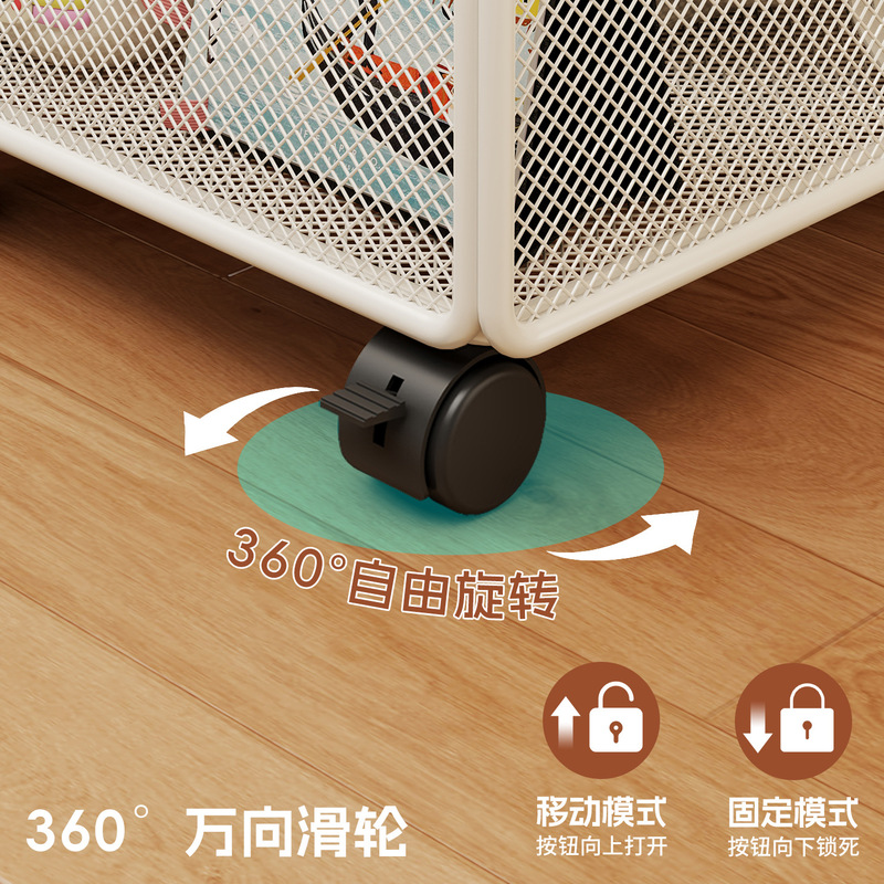 可移动桌下书包置物架带滑轮整理神器可移动学生教室书本收纳筐|undefined