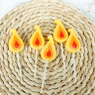 Korean Ins Style Christmas Birthday Cake Colorfulful Printed Wishing Flame Yellow Small Flame Candle