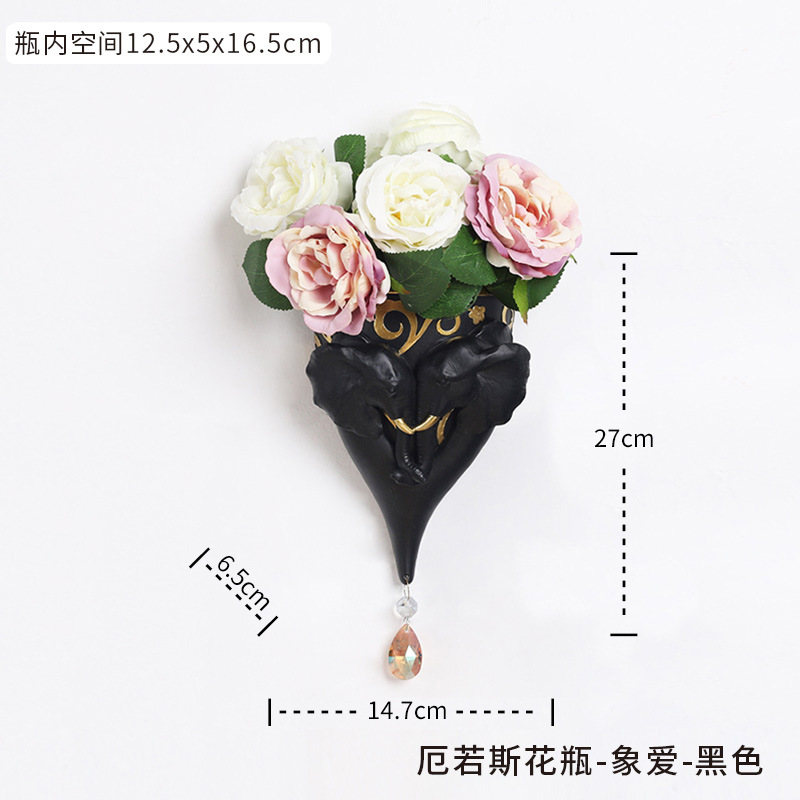 Luz nórdica lujo Eros decorativo colgante de pared jarrón creativo hogar pared decoración Fondo pared jarrón de flores secas colgante de pared