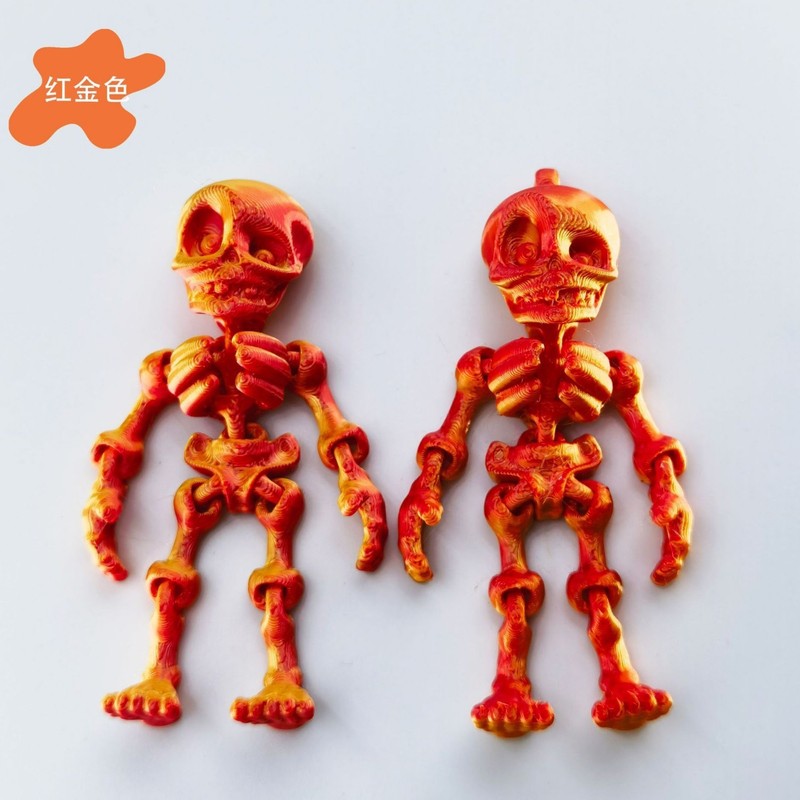 国境を越えた人気の 3D プリントのスカルスケルトン人間の関節が可動する子供用ハロウィンおもちゃクリエイティブ冷蔵庫マグネット|undefined