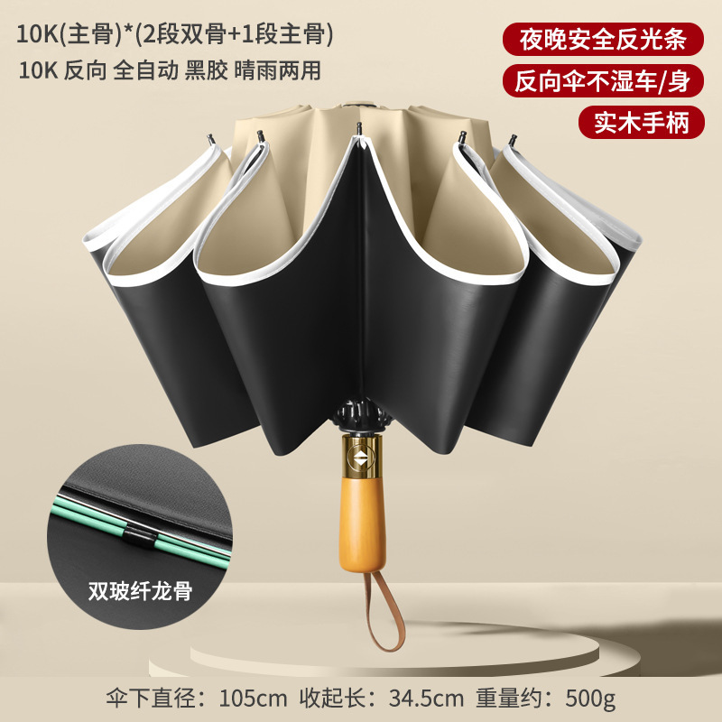 环扣男士加大号加厚加固全自动黑胶折叠两用晴雨伞女遮阳伞太阳伞|undefined